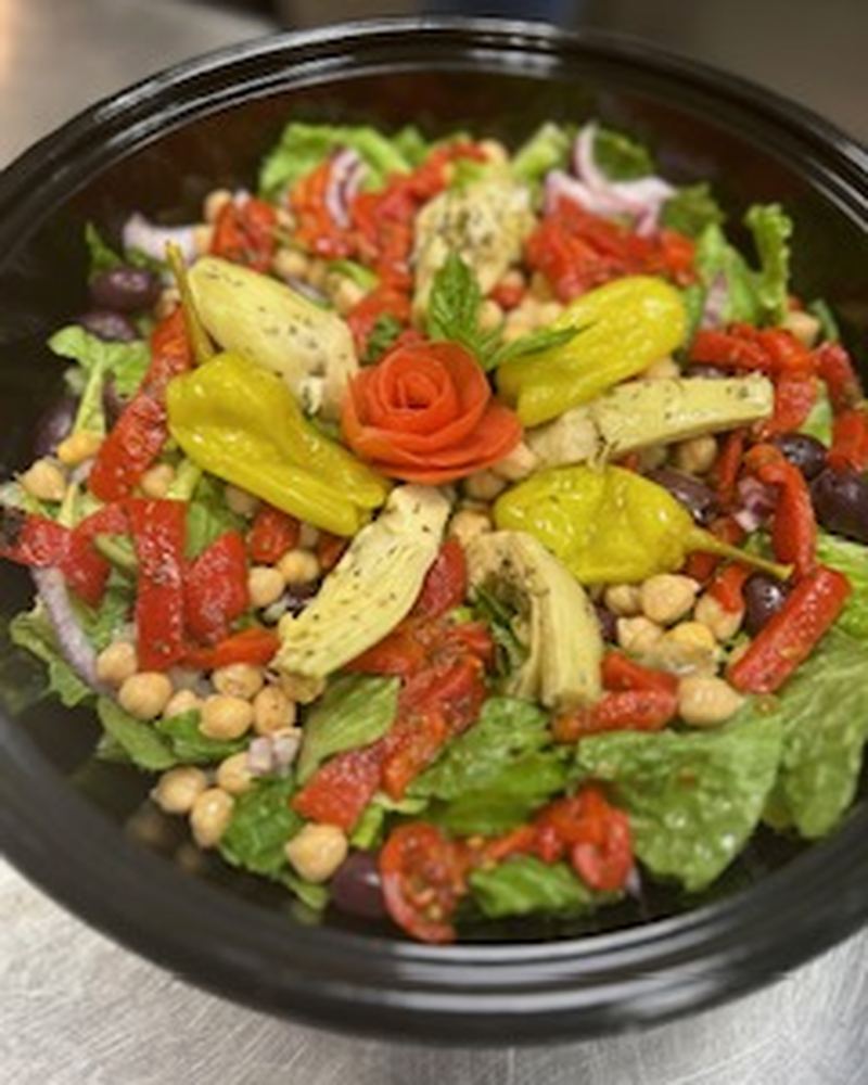 Antipasto salad with peppers and chickpeas