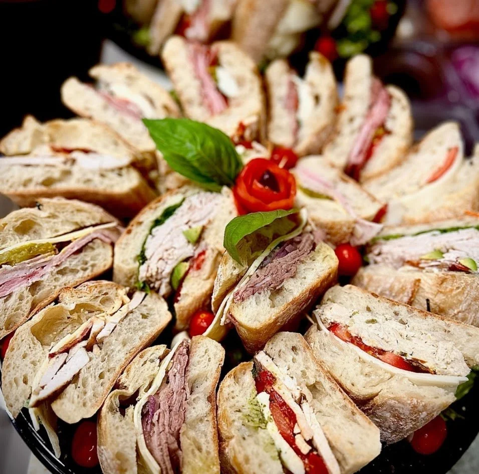 Freshly prepared sandwich catering platter