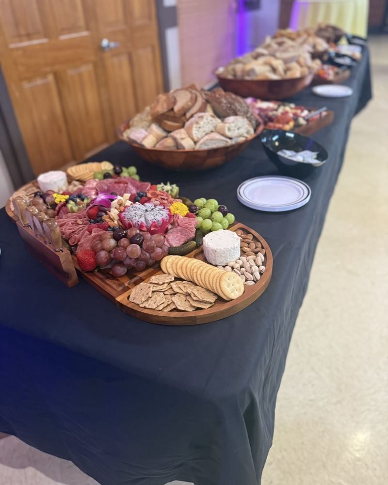Catered event buffet table